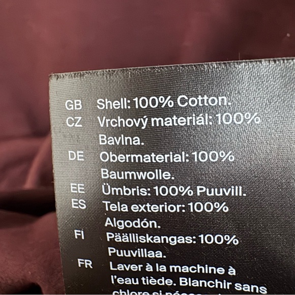 NEW COS long-sleeved mock neck top in a dark plum wide sleeves 100% Cotton Sz L - Picture 9 of 13